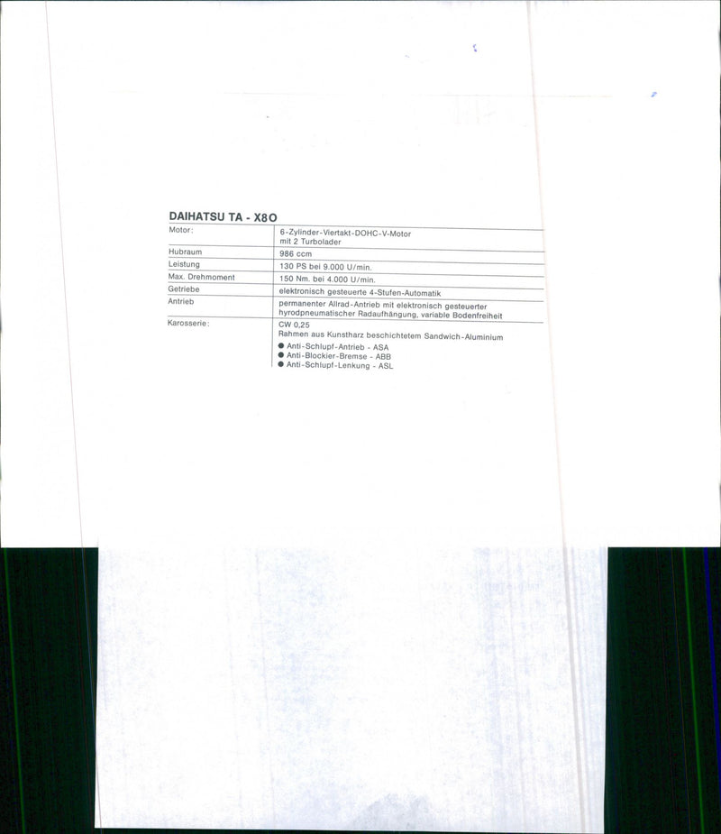 1987 Daihatsu TA-X80 - Vintage Photograph