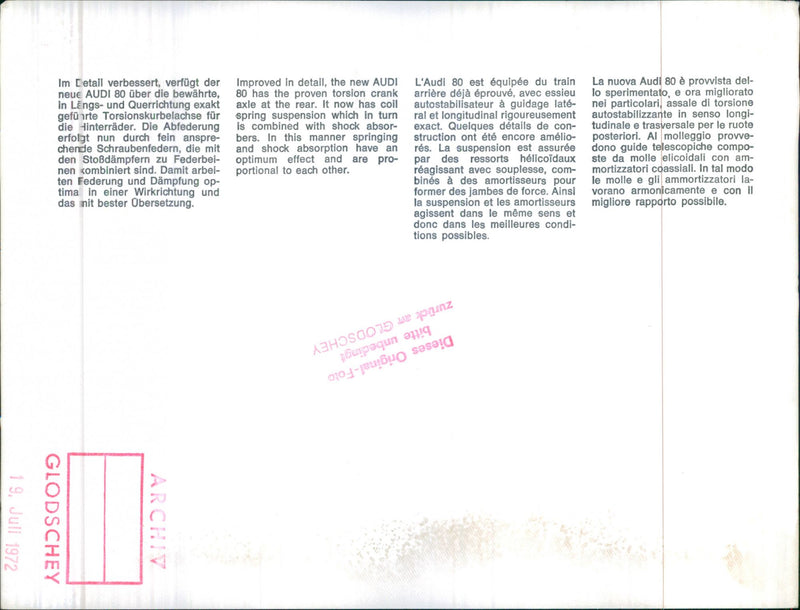 Audi 80 - Vintage Photograph