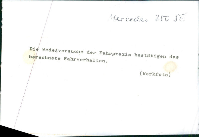Mercedes 250 SE - Vintage Photograph