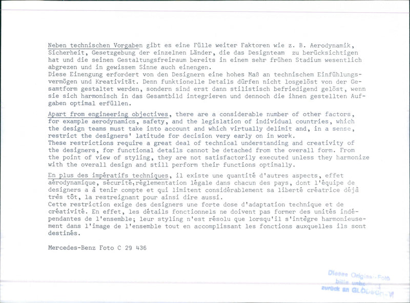 Mercedes-Benz - Vintage Photograph