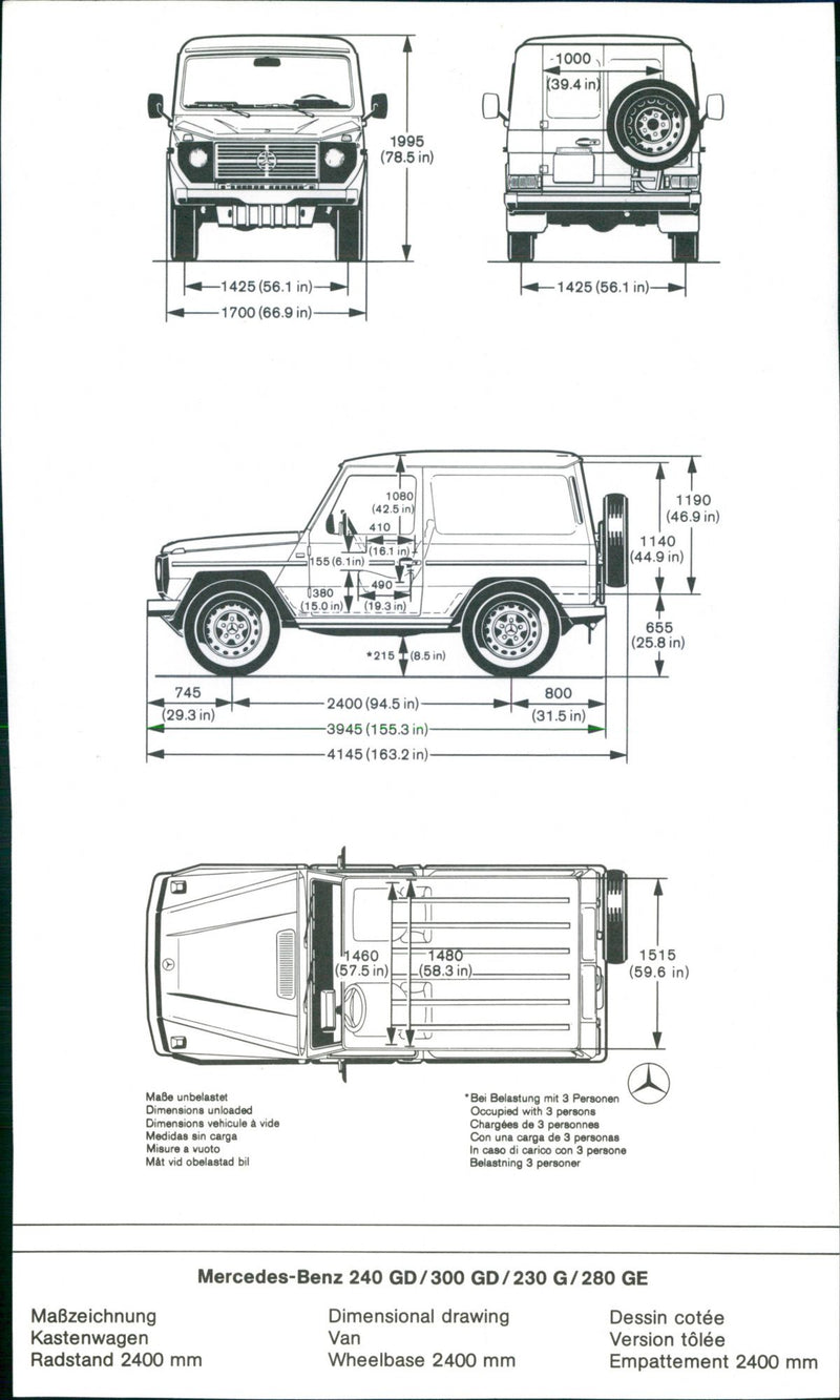 Mercedes-Benz 240 GD/300 GD/230 G/280 GE - Vintage Photograph
