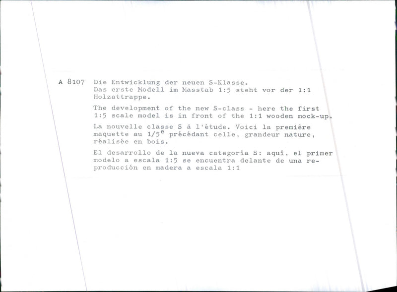 Mercedes Benz - Vintage Photograph