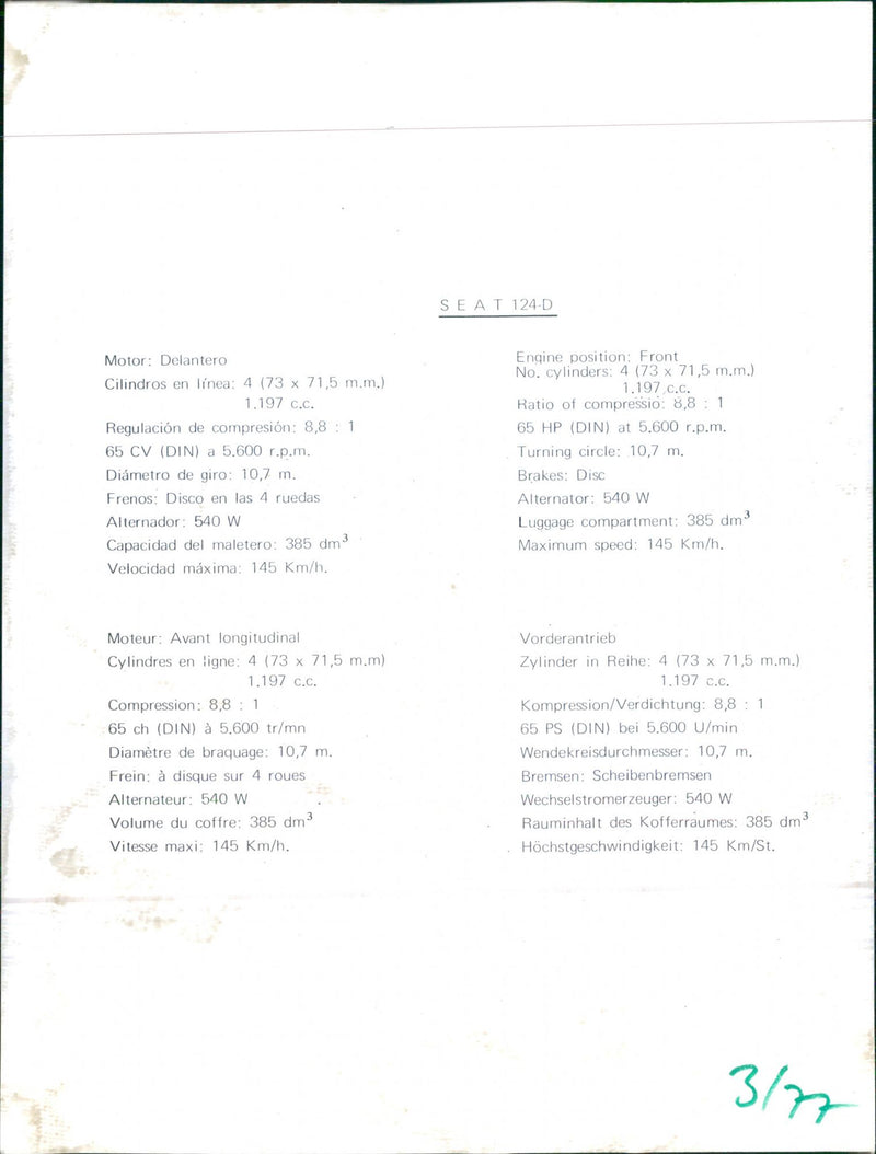 Seat 124D - Vintage Photograph