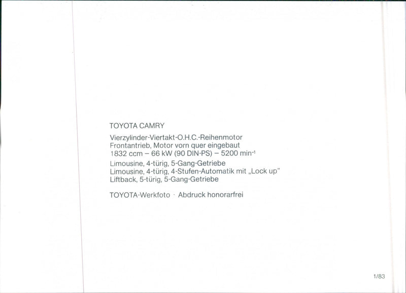 Toyota Camry - Vintage Photograph