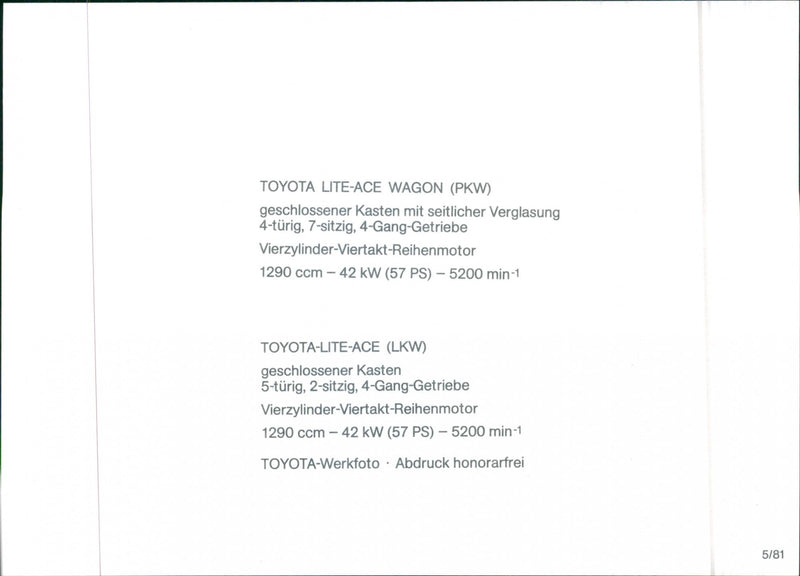 A view of the Toyota Lite-Ace engine - Vintage Photograph