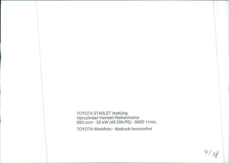 Toyota Starlet - Vintage Photograph