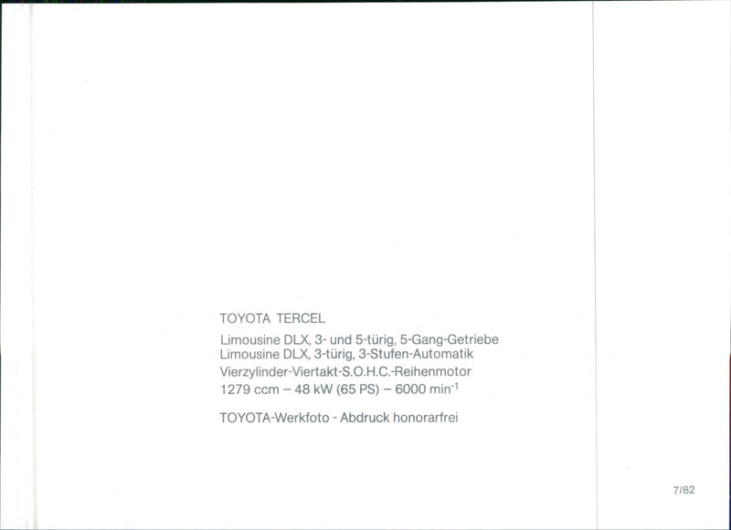 Toyota Tercel - Vintage Photograph