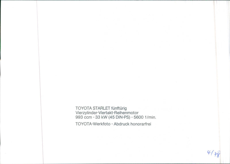 Toyota Starlet - Vintage Photograph