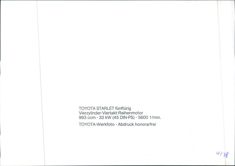 Toyota Starlet - Vintage Photograph