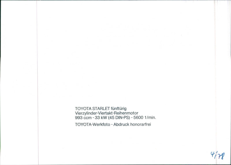 Toyota Starlet - Vintage Photograph