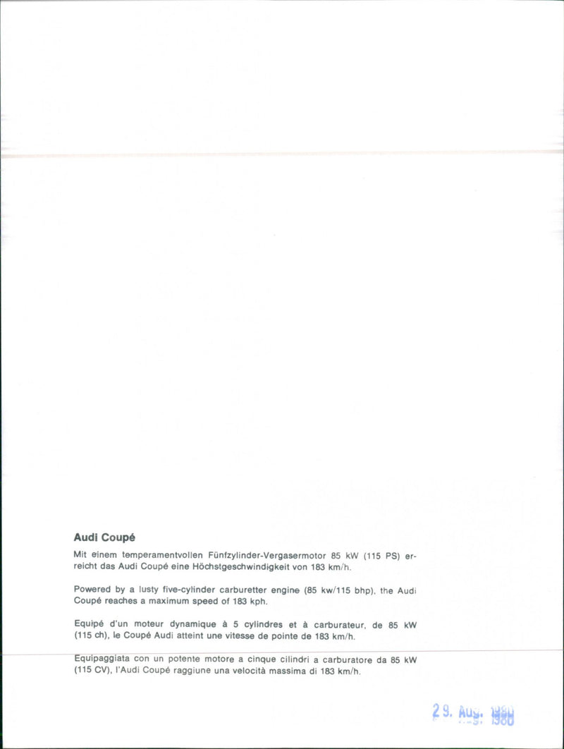 Audi Coupe - Vintage Photograph