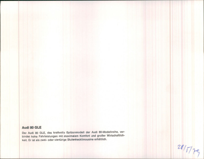 Audi 80 GLE - Vintage Photograph