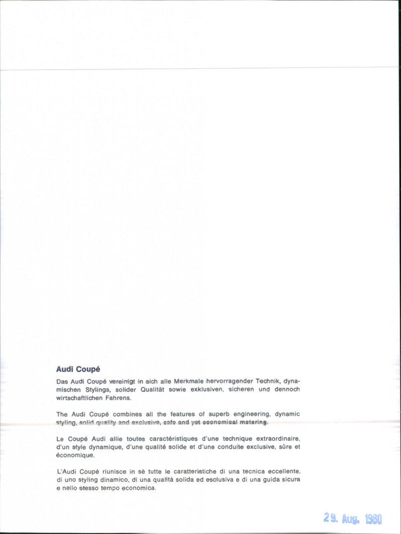 Audi Coupe - Vintage Photograph