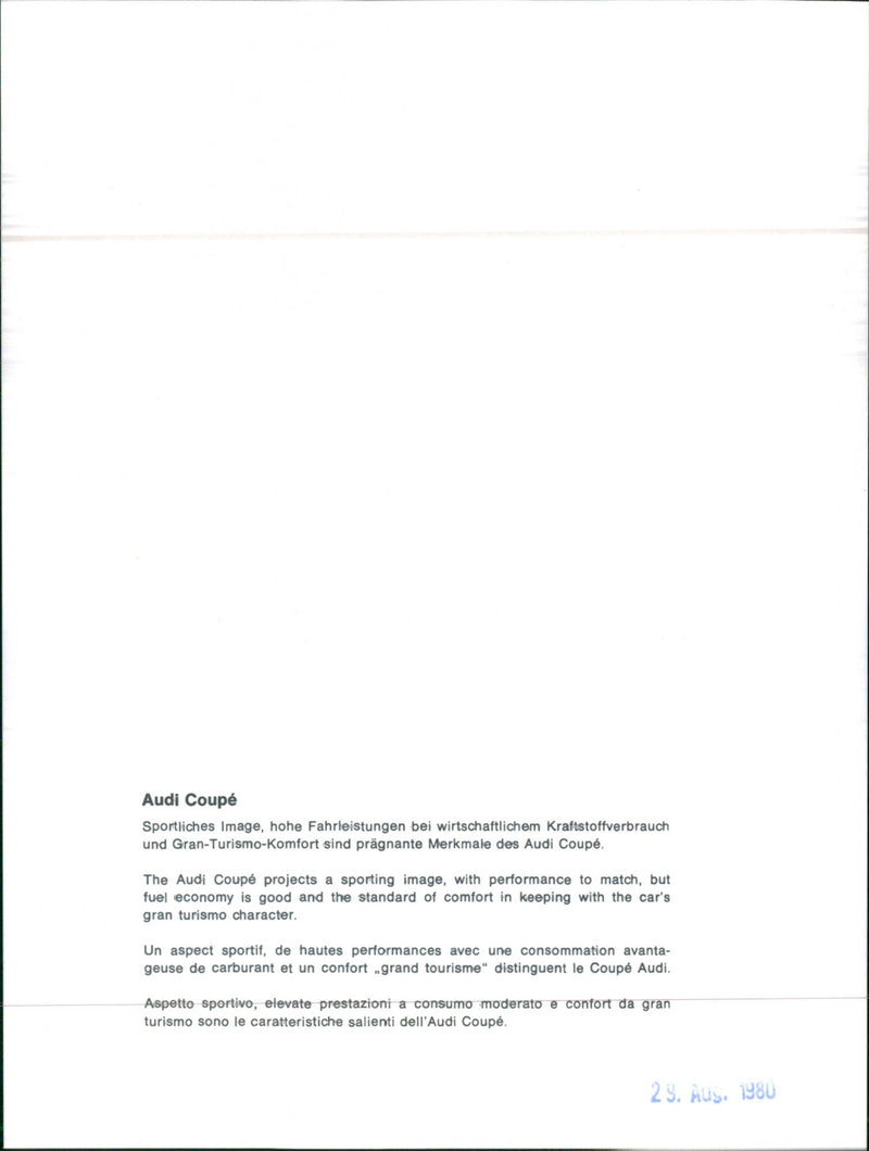 Audi Coupe - Vintage Photograph