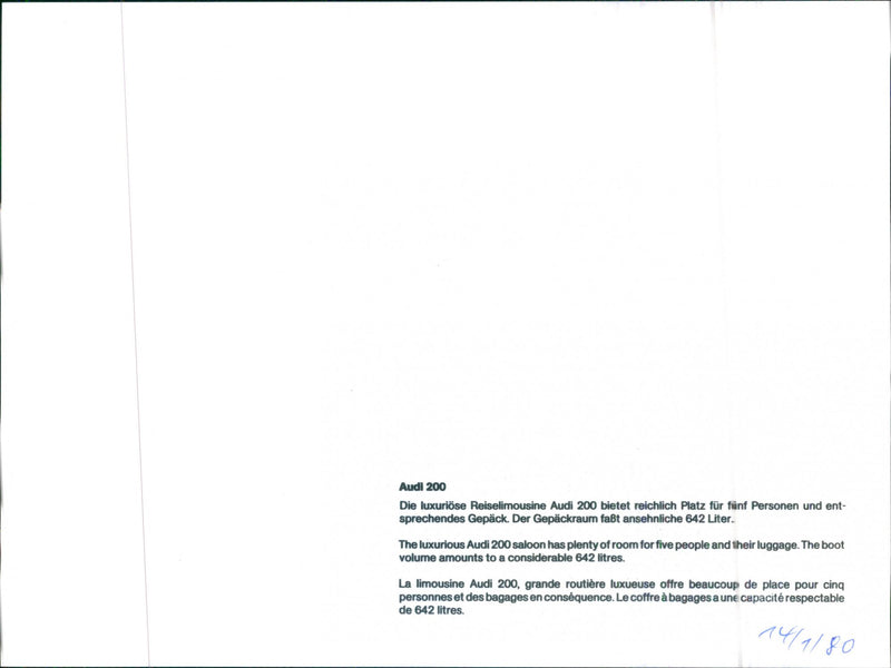 Audi 200 - Vintage Photograph