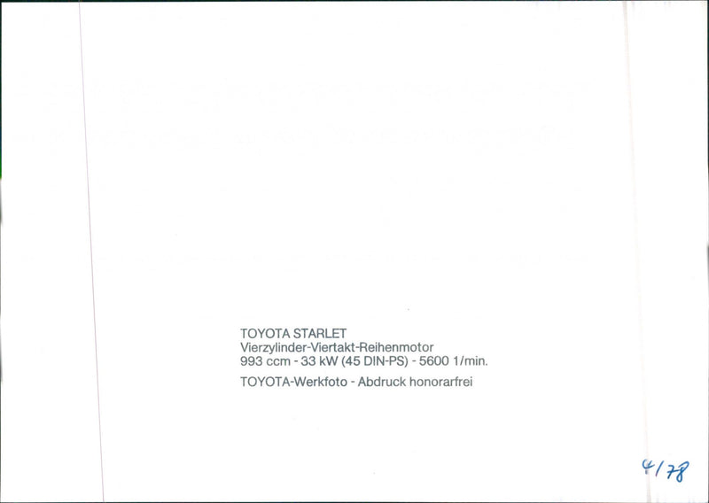 Toyota Starlet - Vintage Photograph