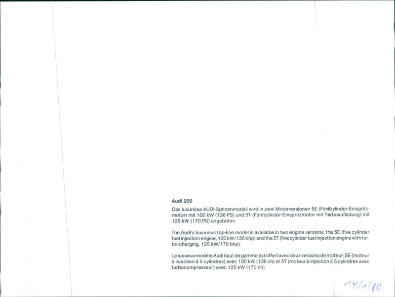 Audi 200 - Vintage Photograph