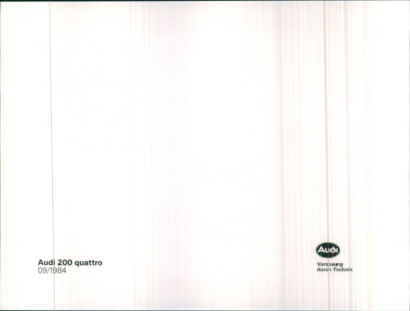 Audi 200 Quattro - Vintage Photograph