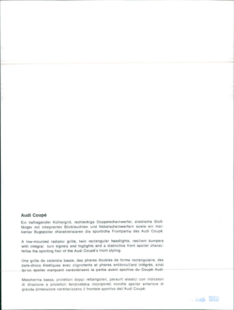 Audi Coupe - Vintage Photograph