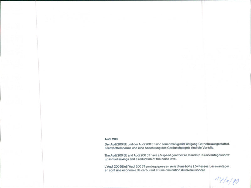 Audi 200 - Vintage Photograph