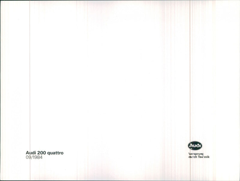 Audi 200 Quattro - Vintage Photograph