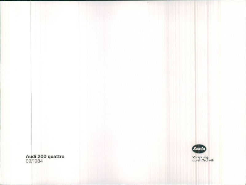 Audi 200 Quattro - Vintage Photograph