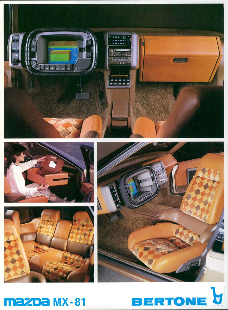 A photo collage of the Maxda MX-81 salon - Vintage Photograph