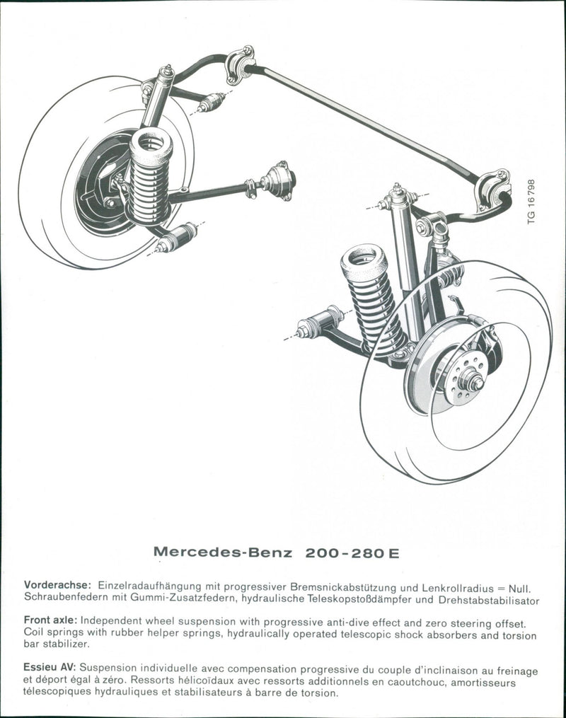 Mercedes-Benz 200-280 E Front Axle - Vintage Photograph