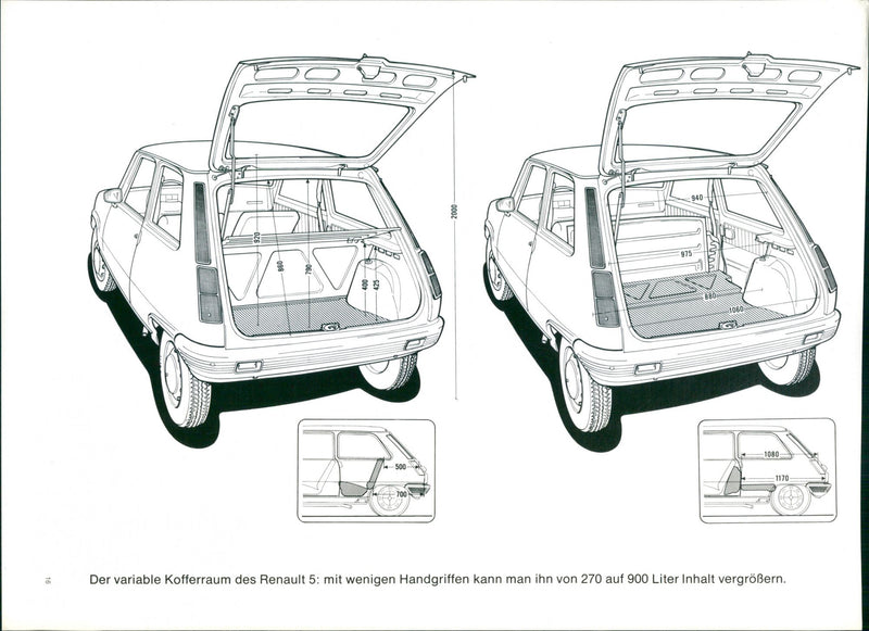 A view of Renault 5 automobile's trunk - Vintage Photograph