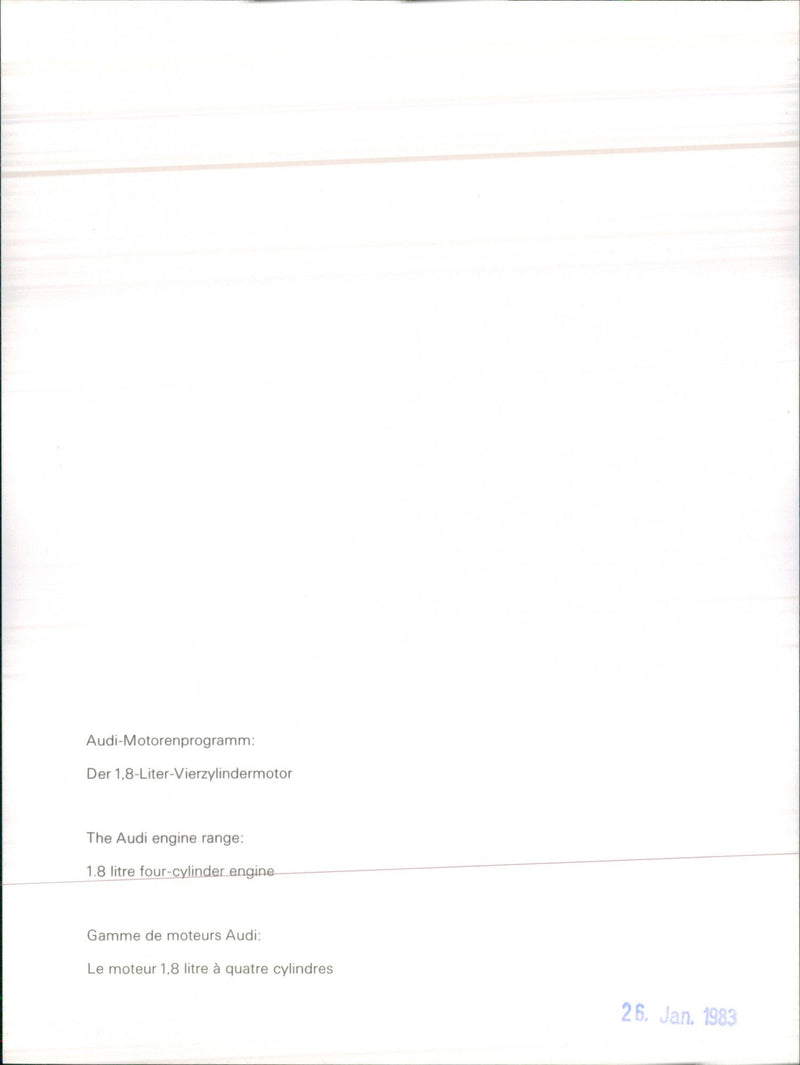 The Audi engine range - Vintage Photograph