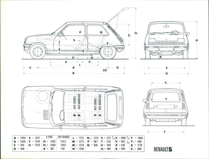 A view of Renault 5 automobile's body - Vintage Photograph