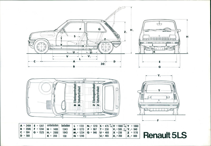 The Renault 5 LS automobile's body - Vintage Photograph