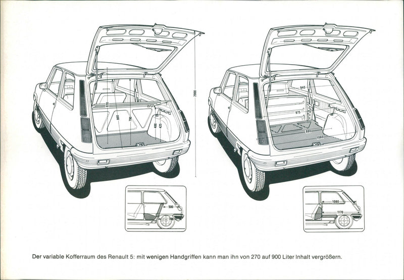 Renault 5 automobile's rear side - Vintage Photograph