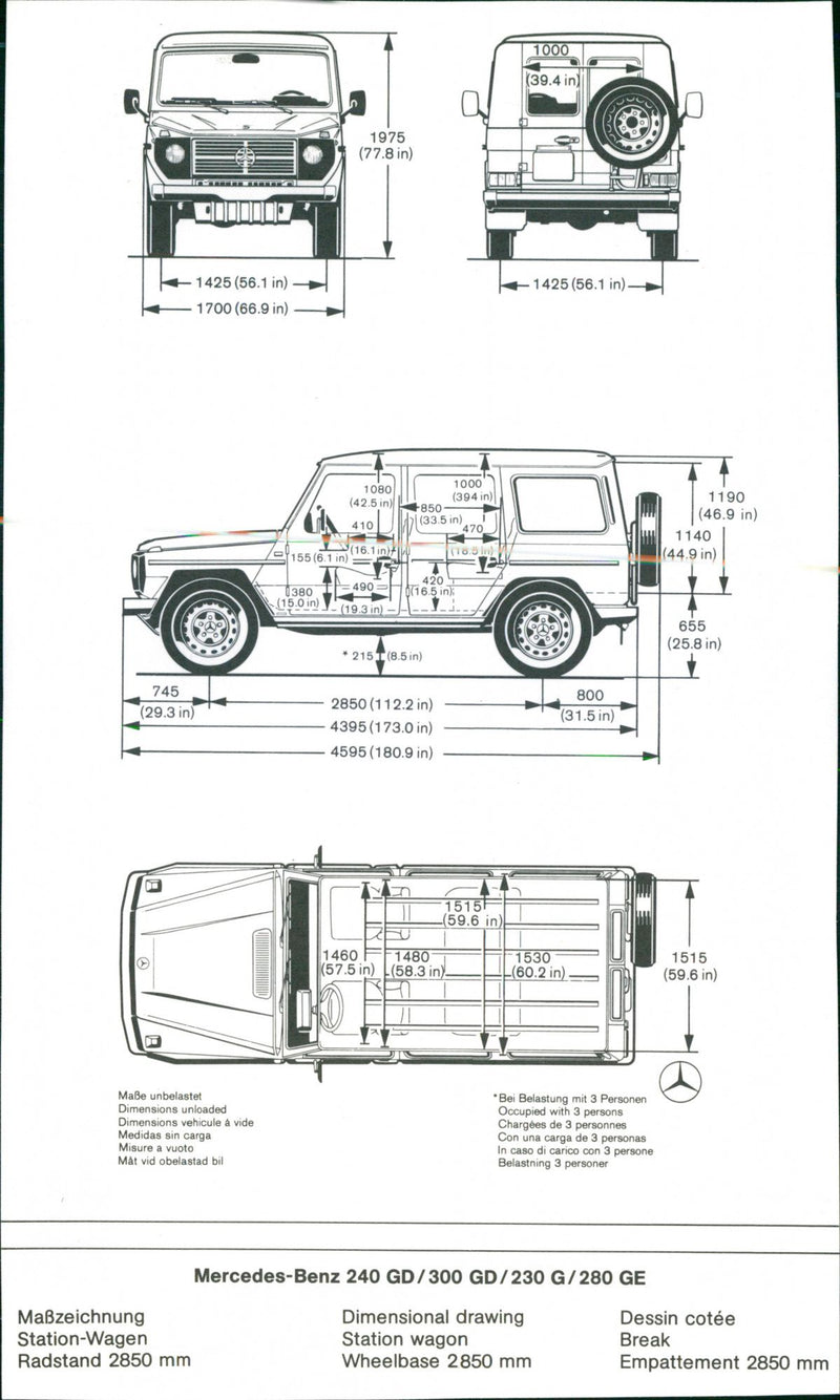 Mercedes-Benz 240 GD/300 GD/230 G/280 GE - Vintage Photograph
