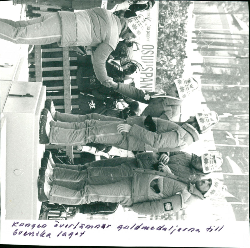 The king hands over the prize - Vintage Photograph