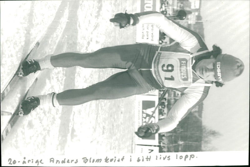 Anders Blomkvist cross-country skiing - Vintage Photograph