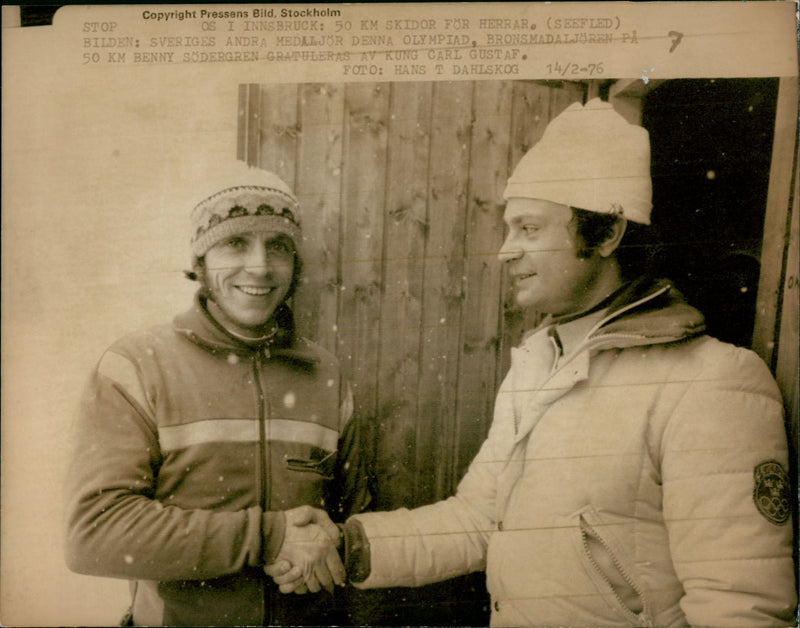 Benny Södergren & King Carl Gustaf - Vintage Photograph