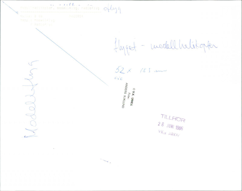 1986 MODEL RADIO HALICOPTER BUNDROPON FOOT CIC REMOVEDYE OLLYA UME ROTH - Vintage Photograph