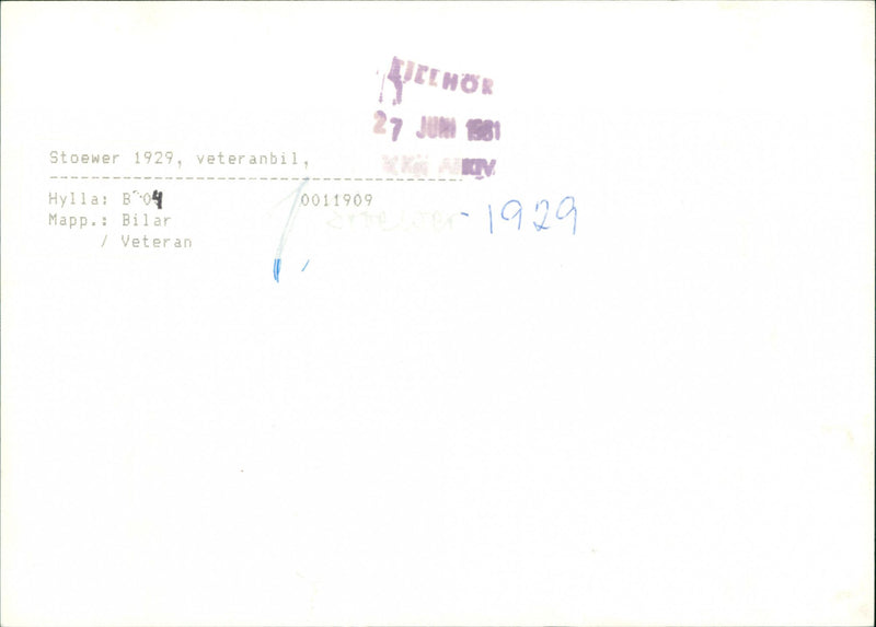 Stoewer 1929 - Vintage Photograph