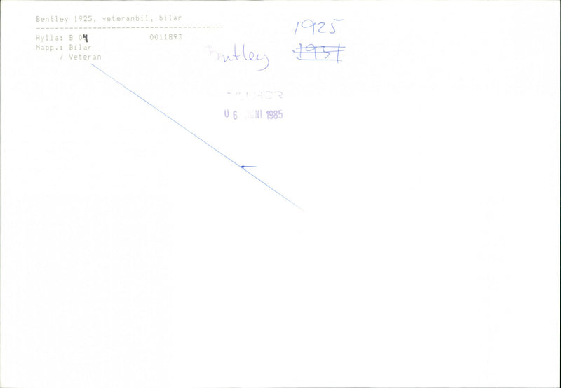 Bentley 1925 - Vintage Photograph