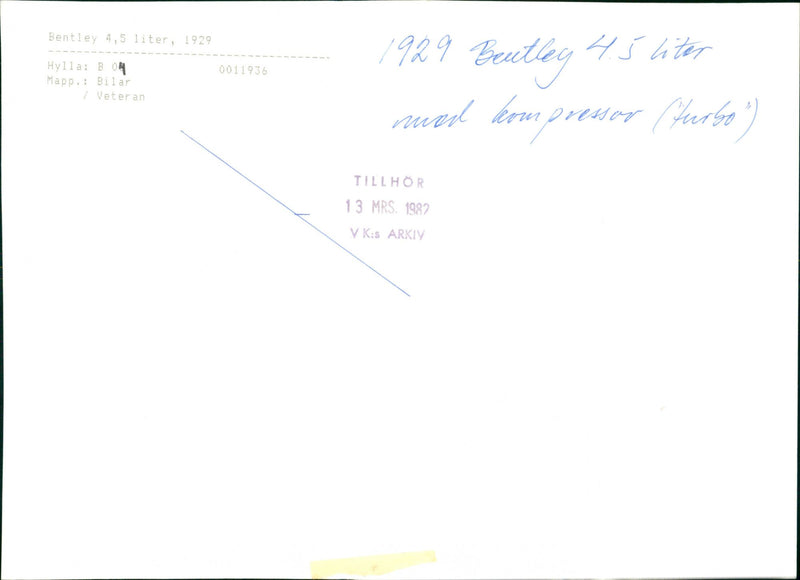 Bentley 4,5L - Vintage Photograph