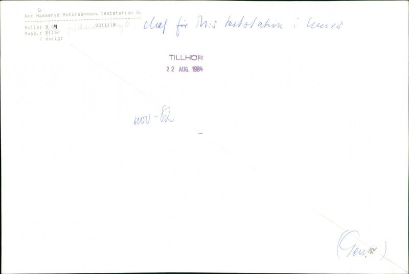 Åke Hammeryd test station - Vintage Photograph