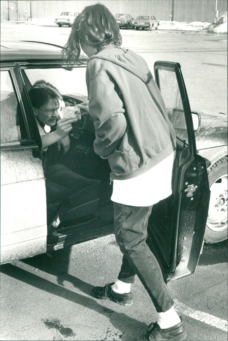 Driving license check - Vintage Photograph