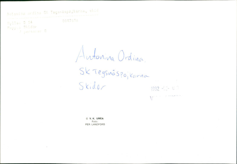 Antonia Ordina - Vintage Photograph
