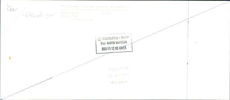 ARKN BET PHOTO EUROPE VASTERBOTTENS KURIREN CONCERT UME - Vintage Photograph