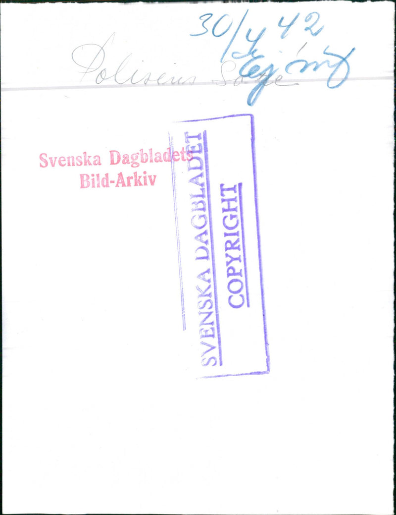 From the Stockholm Police's suré in the Concert Hall. Here The Bobbies in the chicken farm with Kalle Duck - Vintage Photograph