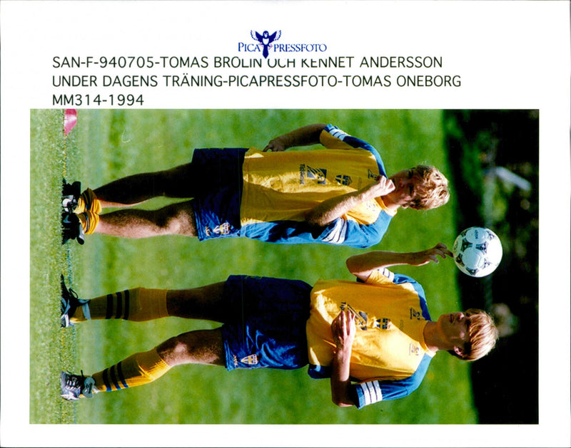 Tomas Brolin & Kenneth Andersson - Vintage Photograph