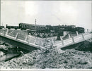 Dirschaus totally destroyed railway station, which after hard artillery battle fell into the hands of the Germans - Vintage Photograph