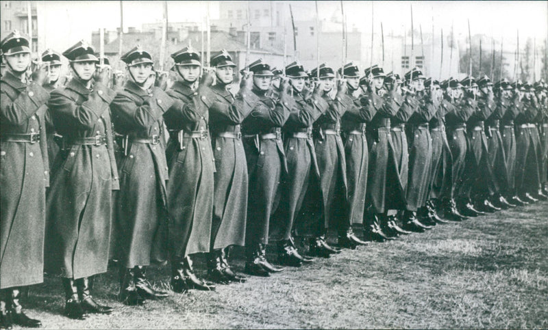 The solemn promotion of the young cadets to lieutenants took place on October 17, 1936 in all of Poland's officer schools - Vintage Photograph