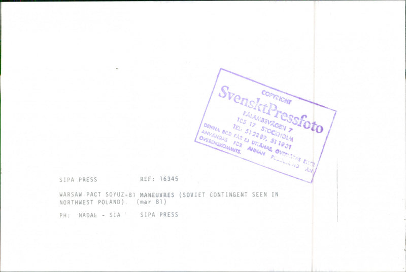 The military act of the Warsaw Pact. Soviet troop unit in Poland - Vintage Photograph